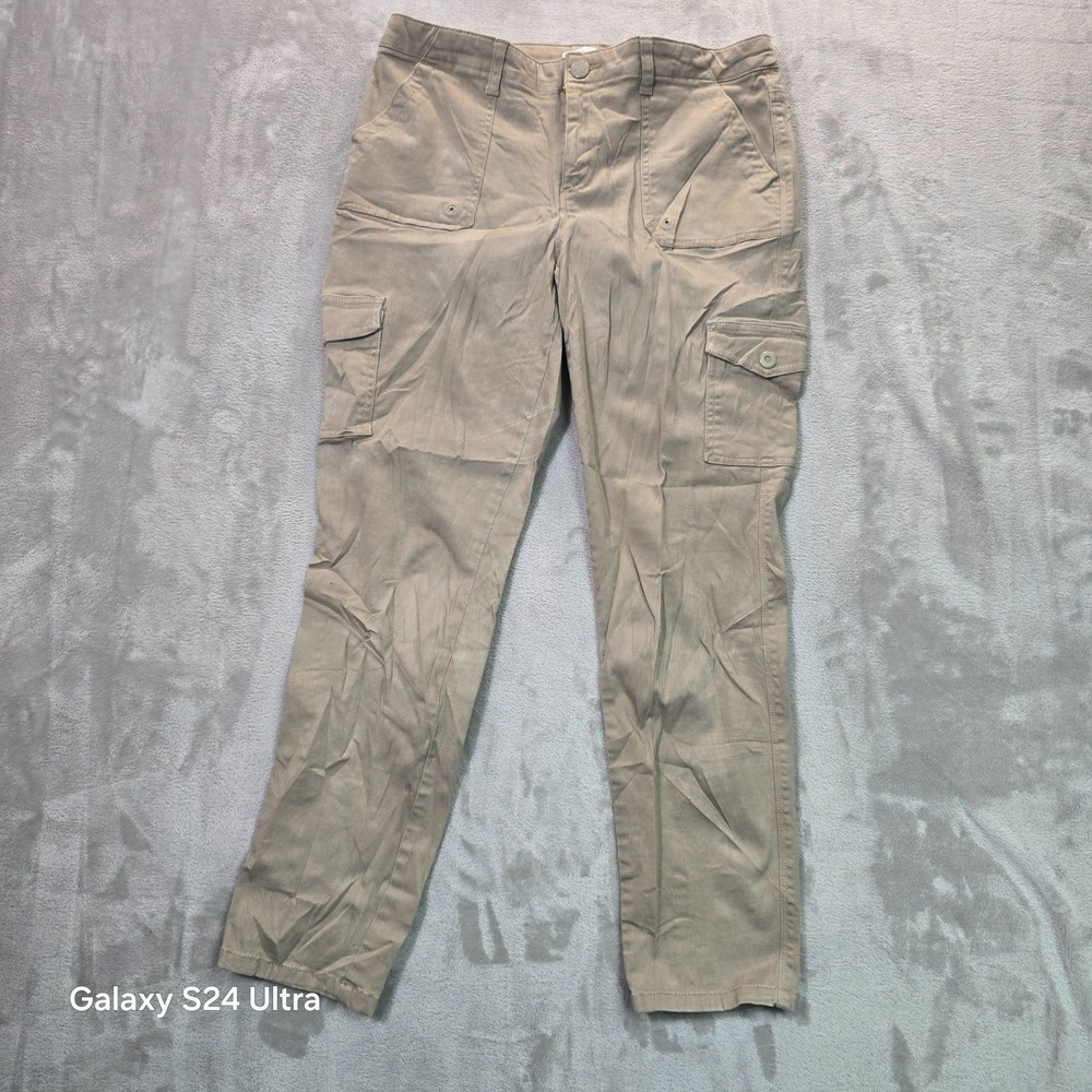 Gloria Vanderbilt Cargo Pants Women's 12 Khaki Utility Pockets Straight Outdoor